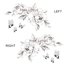 Load image into Gallery viewer, Floral &amp; Butterflies- Scar Coverage- Grey wash
